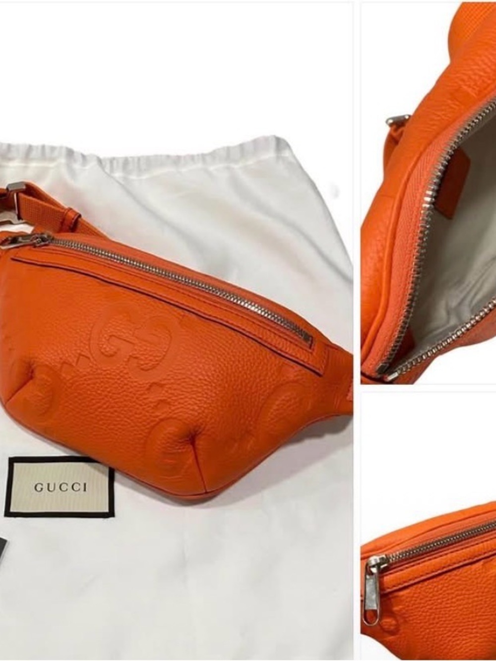 Gucci Orange Leather Crossbody Belt Bag